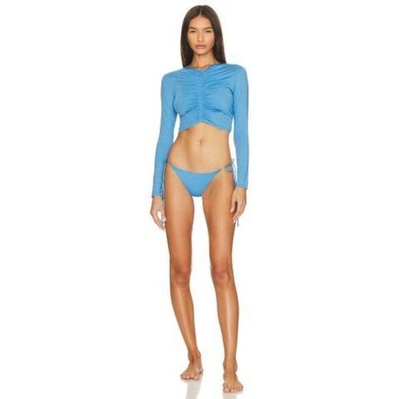 NWT A.L.C. Ansel Cropped Rashguard Swim Top & Side String Bottom Set Size M $400 - Picture 1 of 9